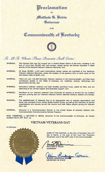 Kentucky Proclamation (2018)
